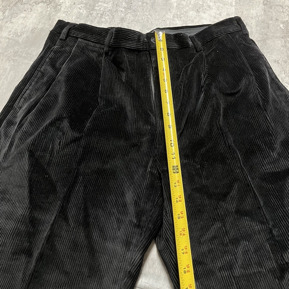 Mens Nautica Rigger Cuffed Pleated Corduroy Pants Size 38x30 Black - Picture 4 of 10